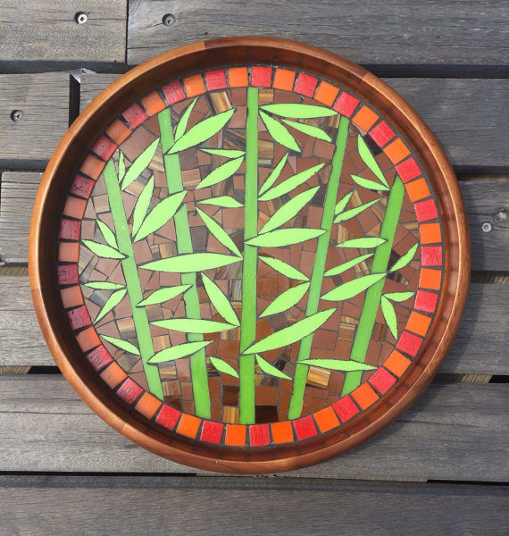 Bamboo Platter on Acacia Wood